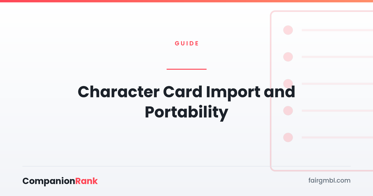 Character Card Import and Portability