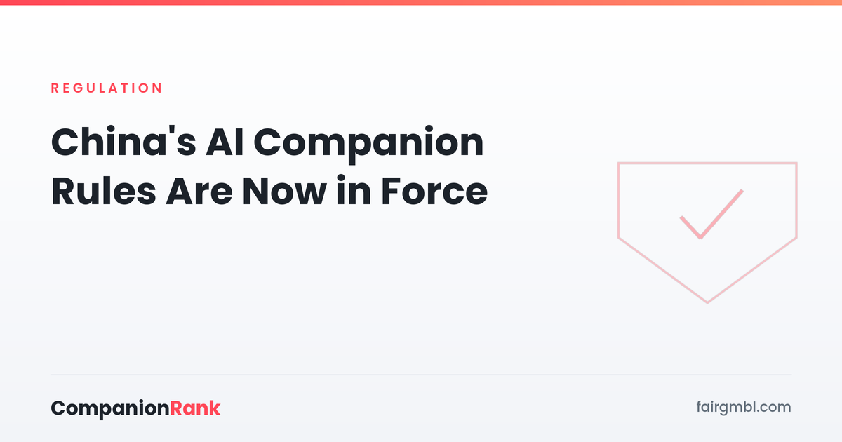 China's AI Companion Rules Are Now in Force