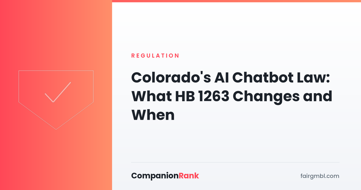Colorado's AI Chatbot Law: What HB 1263 Changes and When