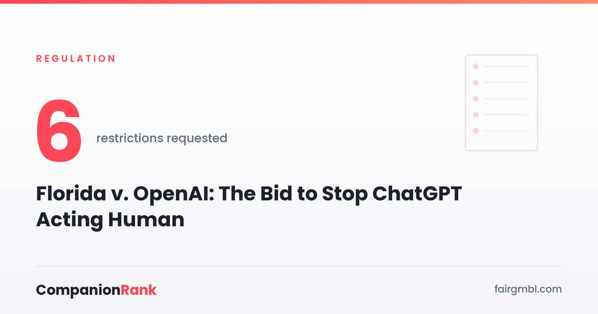 Florida v. OpenAI: The Bid to Stop ChatGPT Acting Human